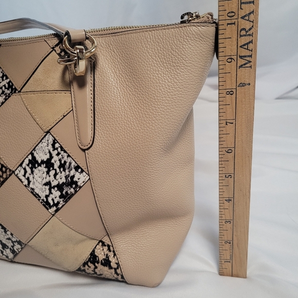 Coach F57510 Snake Patchwork Ava Tote In Beachwood Beige Gold Hardware - Picture 16 of 16